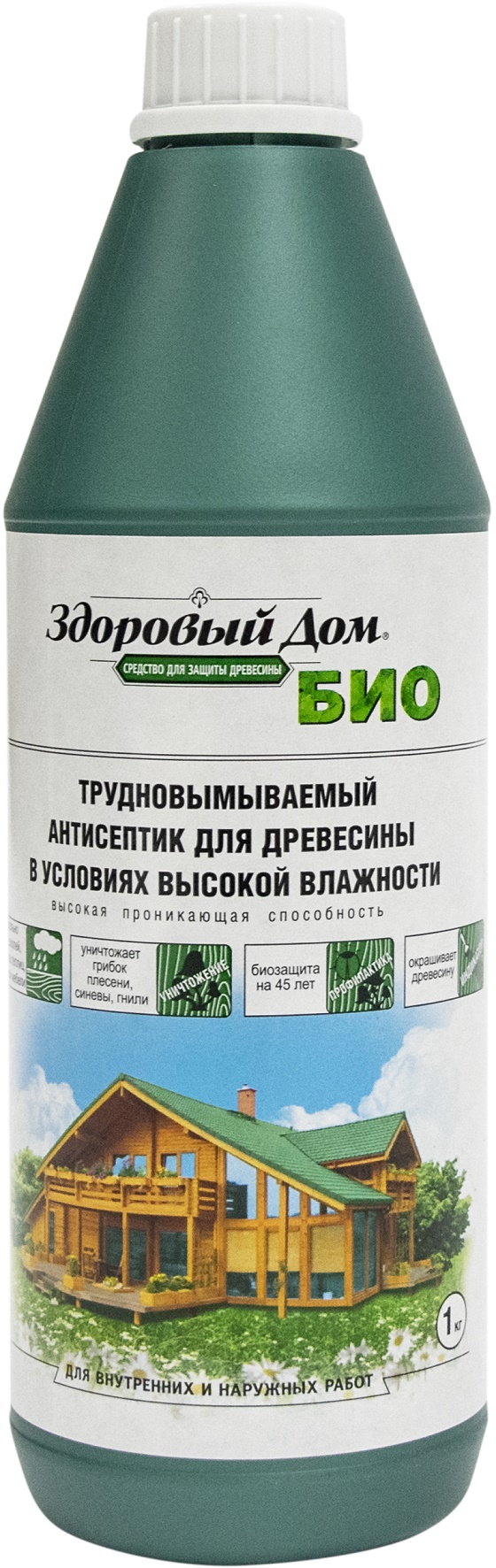 Антисептик для дерева ЗДОРОВЫЙ ДОМ Био 1 кг зеленый — цена в  Новочебоксарске, купить в интернет-магазине, характеристики и отзывы, фото